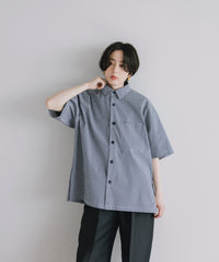 【Assorted Fabrics】Relaxed Boxy Half-Sleeve Shirt