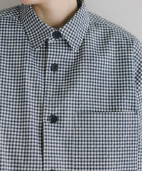 【Assorted Fabrics】Relaxed Boxy Half-Sleeve Shirt