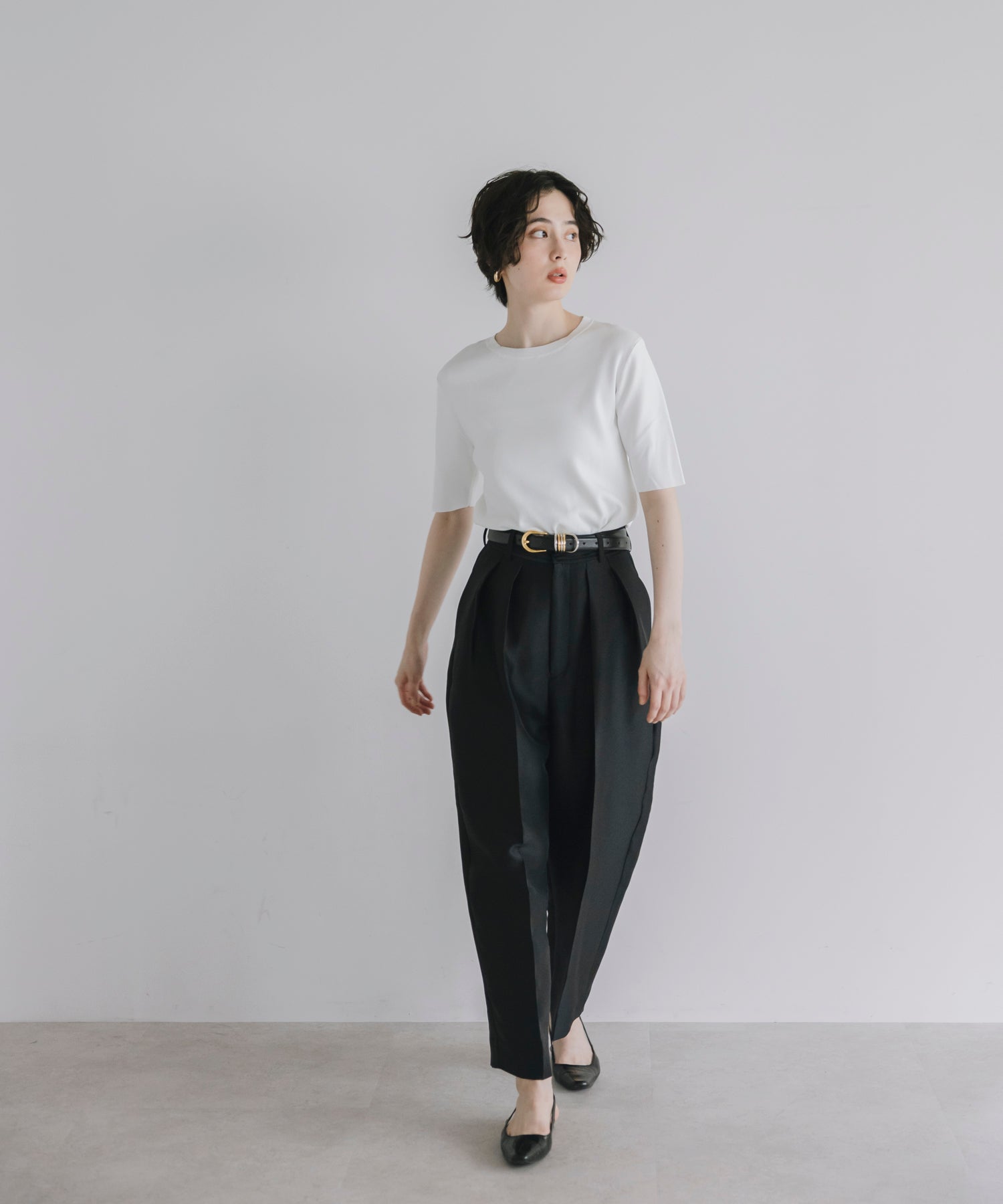 【Cool-Touch】Basic Half Sleeve Knit