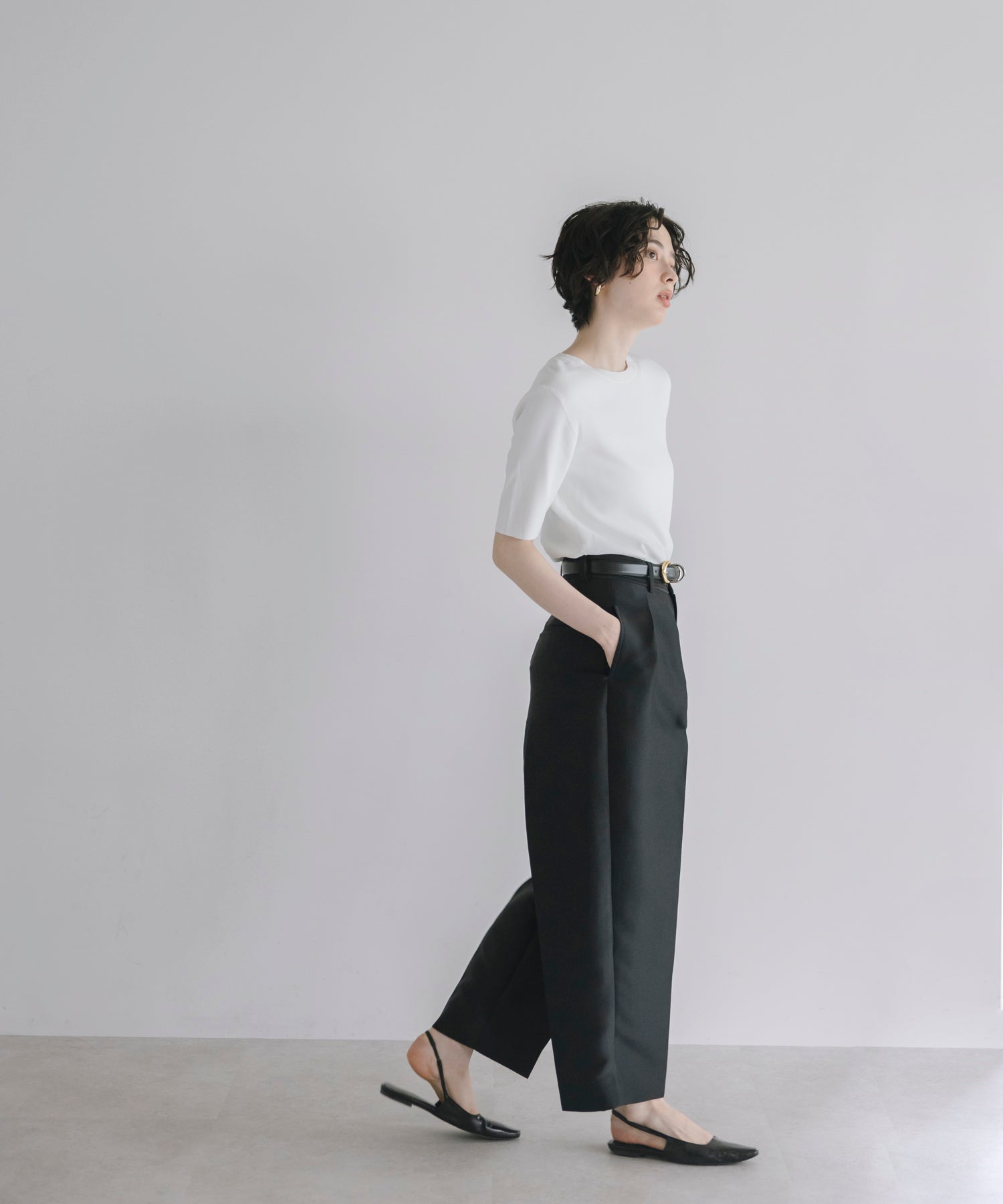 【Cool-Touch】Basic Half Sleeve Knit