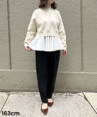 【Layerable】Short Side Slit Knit