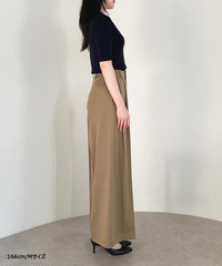 【Wrinkle Prevention】Comfort Line Wide Tuck Pants