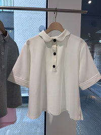 【Multi-Function】Scallop Collar Polo Tops