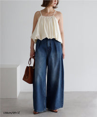 【KUROKI Denim】Tucked Wide Denim