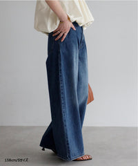 【KUROKI Denim】Tucked Wide Denim