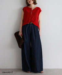 【KUROKI Denim】Tucked Wide Denim