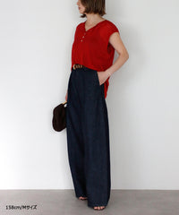 【KUROKI Denim】Tucked Wide Denim