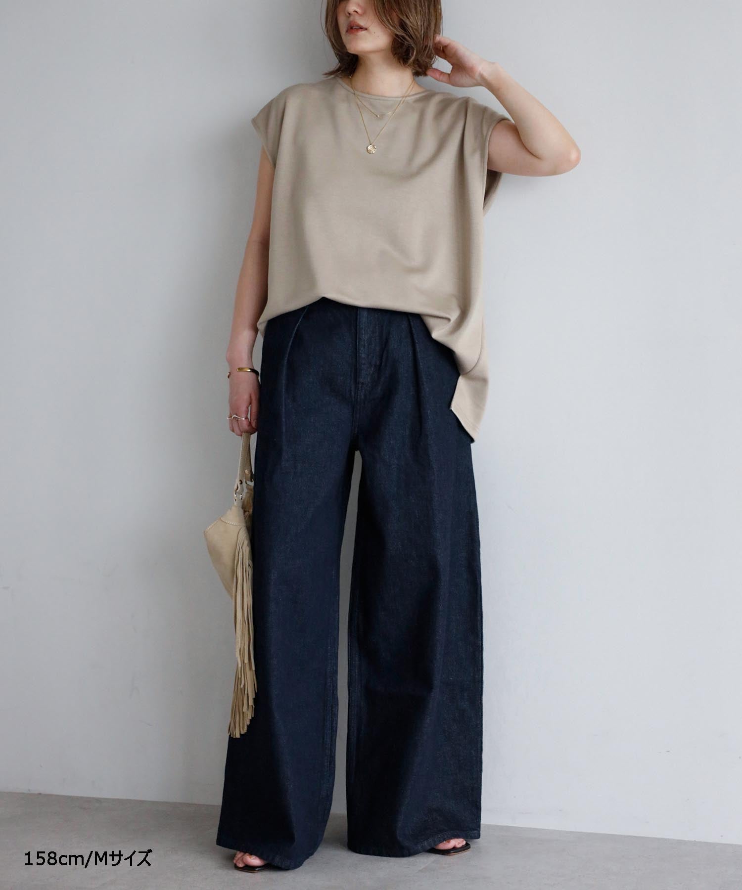 【KUROKI Denim】Tucked Wide Denim