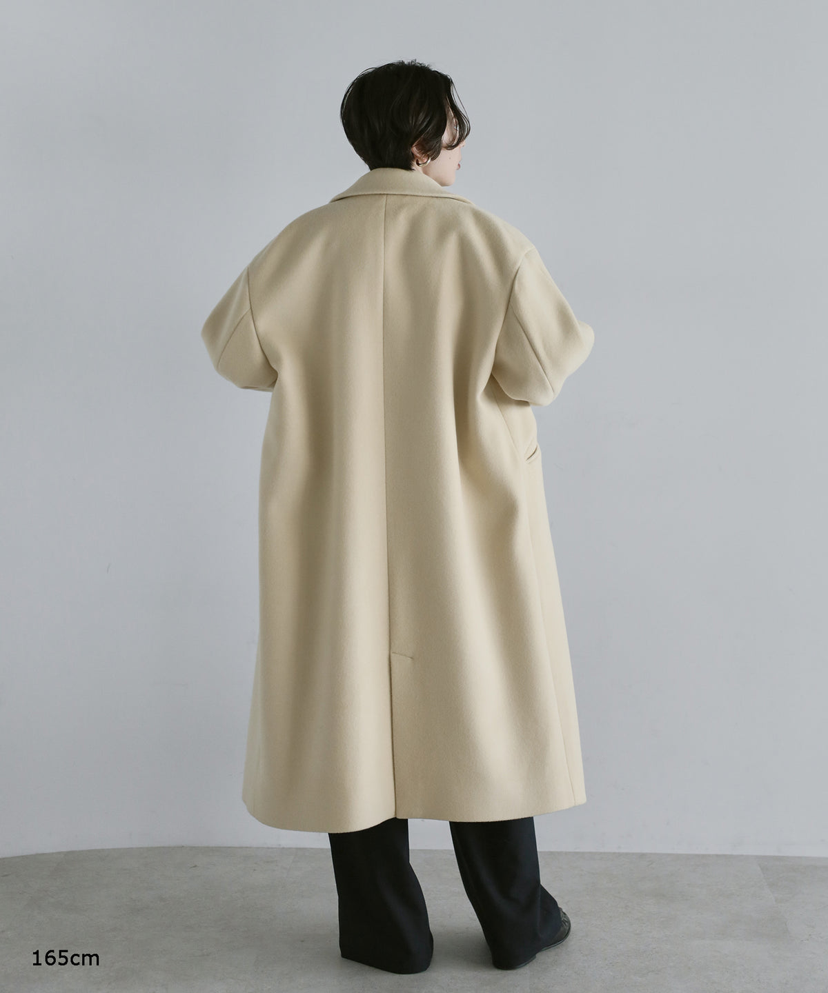 【Premium Texture】2Way Stand Collar Long Coat