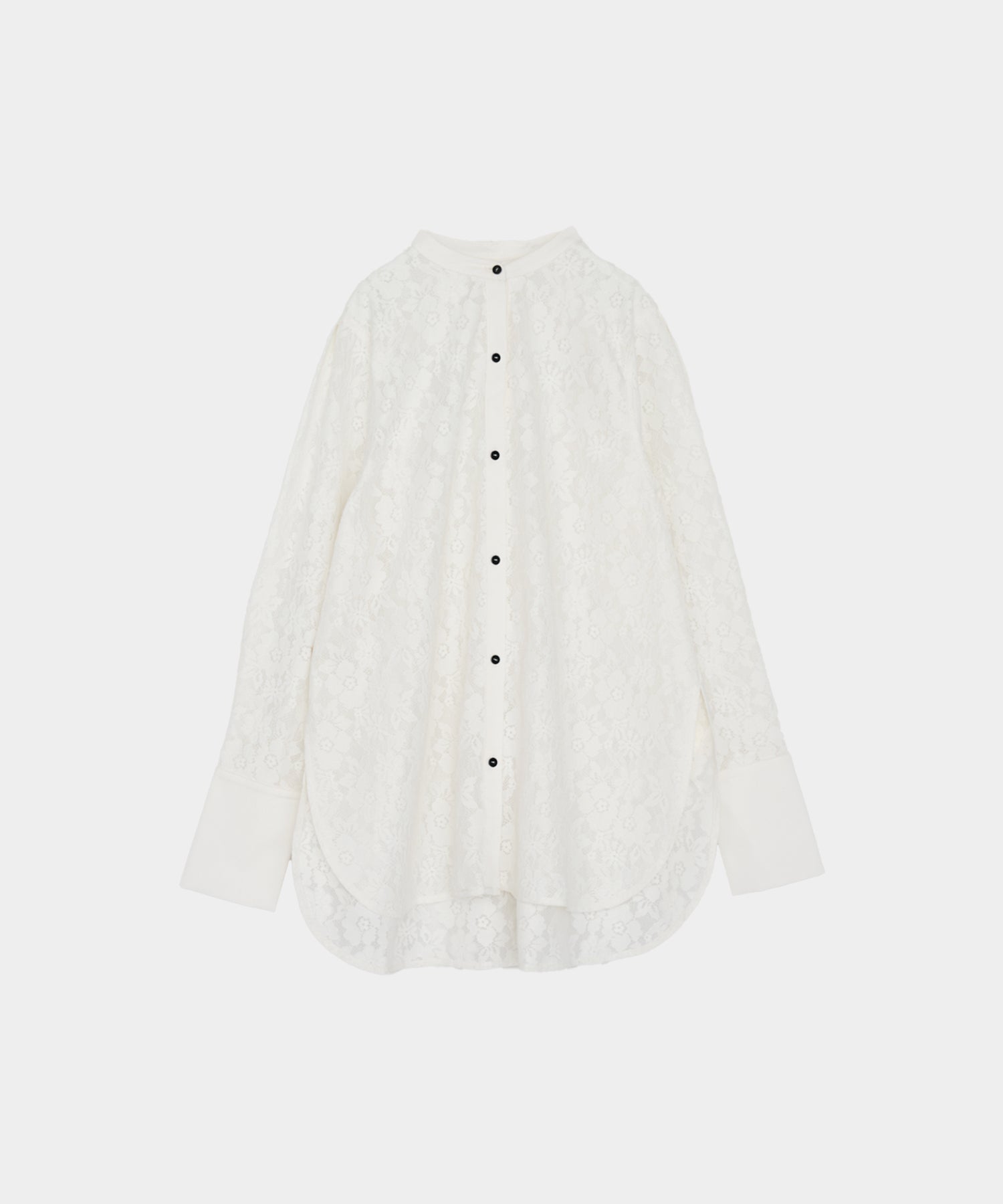 【Wrinkle Prevention】Lace Docking Blouse
