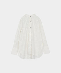 【Wrinkle Prevention】Lace Docking Blouse