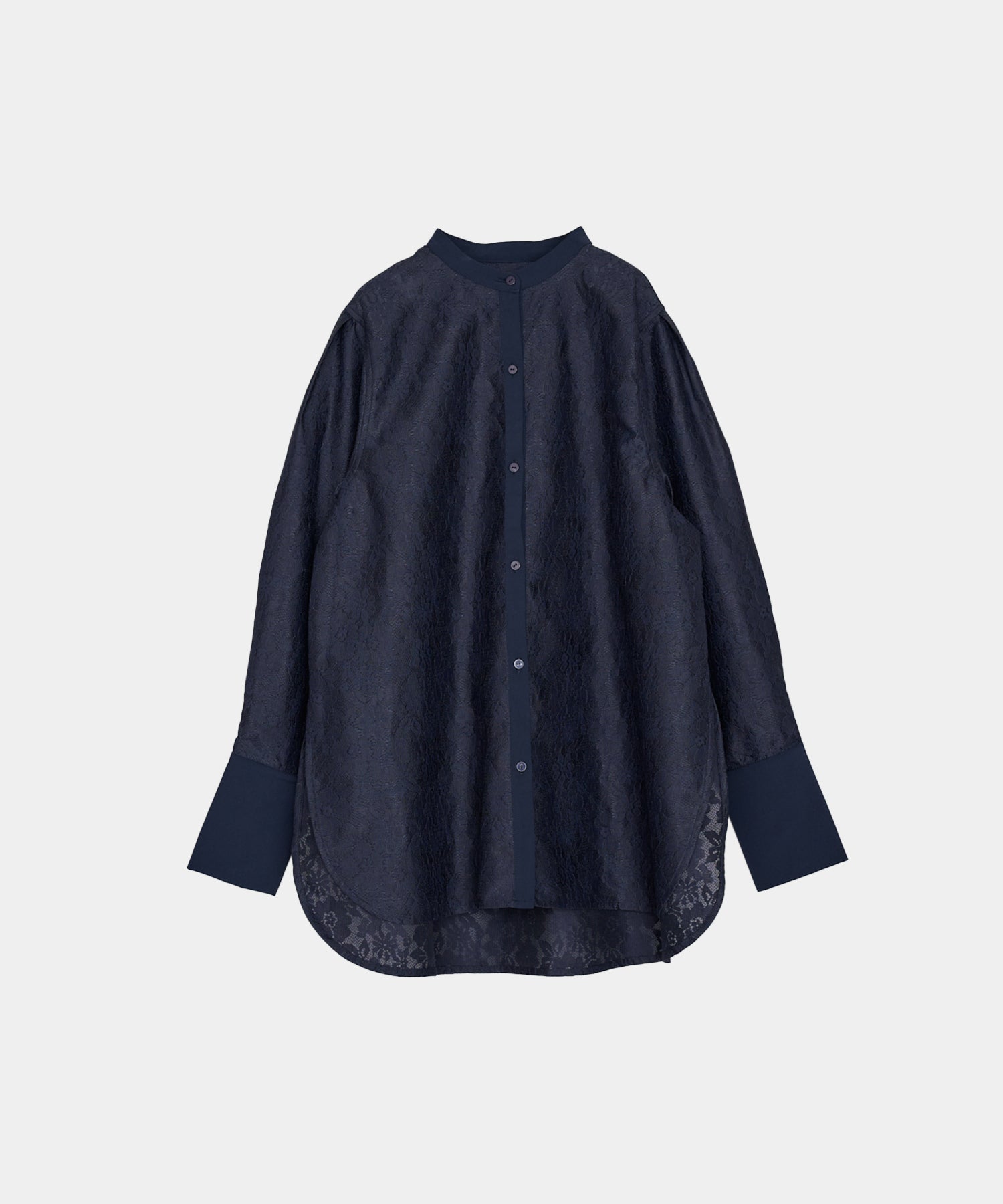 【Wrinkle Prevention】Lace Docking Blouse