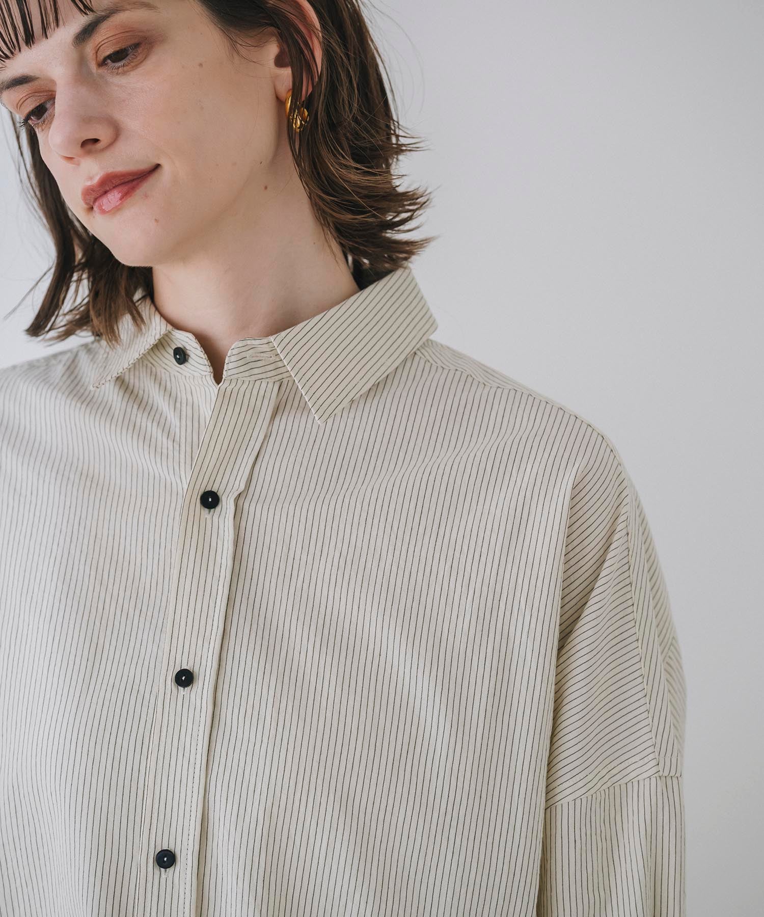 【Machine-Washable】Stripe Over Shirts