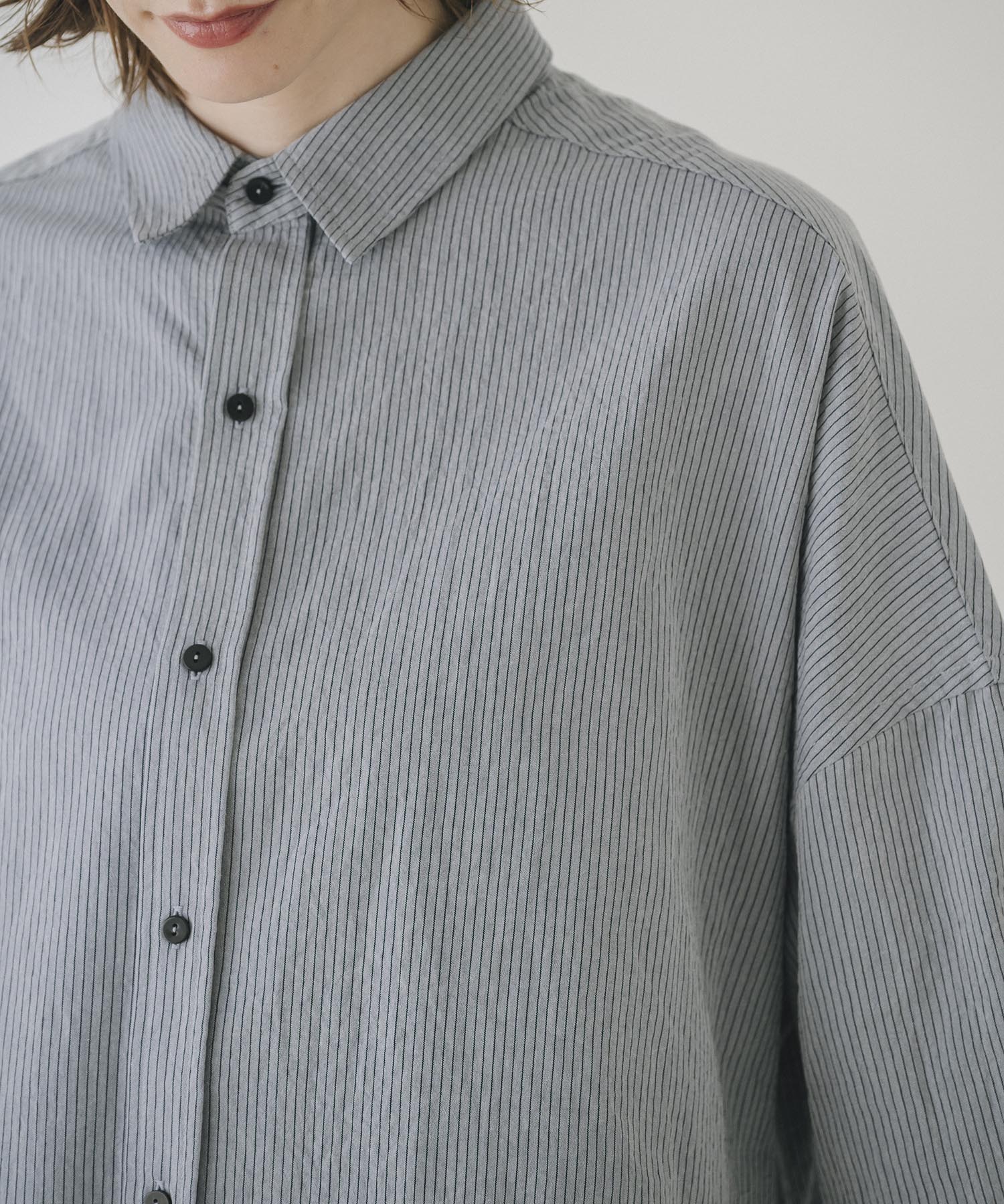 【Machine-Washable】Stripe Over Shirts