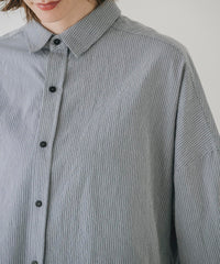 【Machine-Washable】Stripe Over Shirts