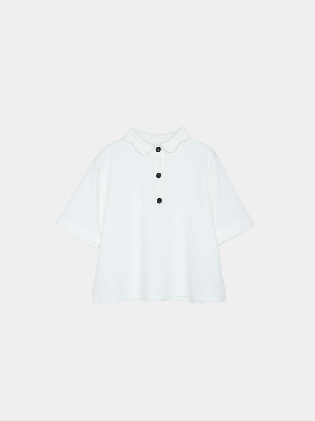 【Multi-Function】Scallop Collar Polo Tops