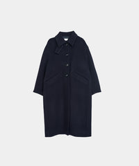 【Premium Texture】2Way Stand Collar Long Coat