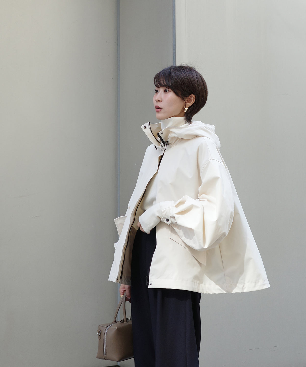 【Water Repellent】Stand Collar Flared Blouson