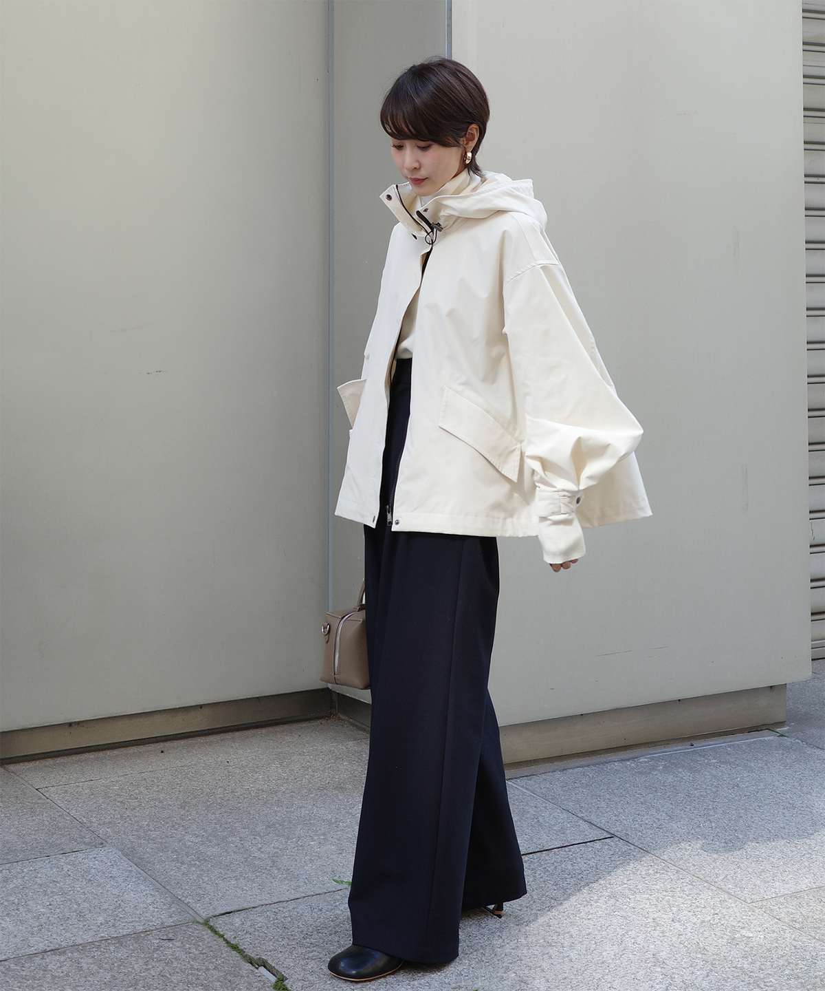 【Water Repellent】Stand Collar Flared Blouson