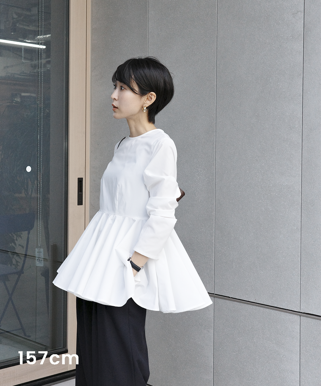 【Water-Repellent】Basic Peplum Blouse