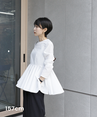 【Water-Repellent】Basic Peplum Blouse