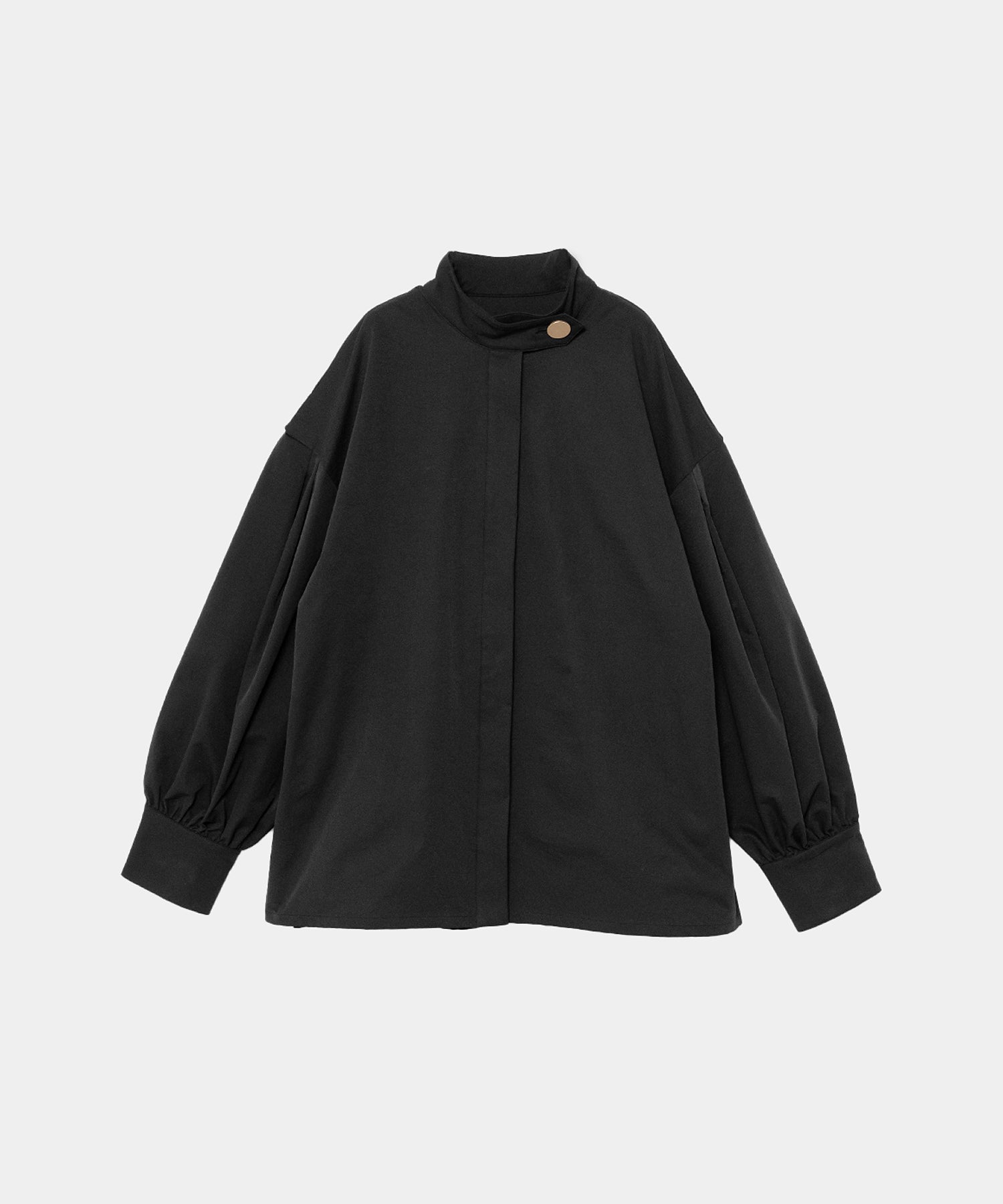 Gold Button Volume Sleeve Blouse